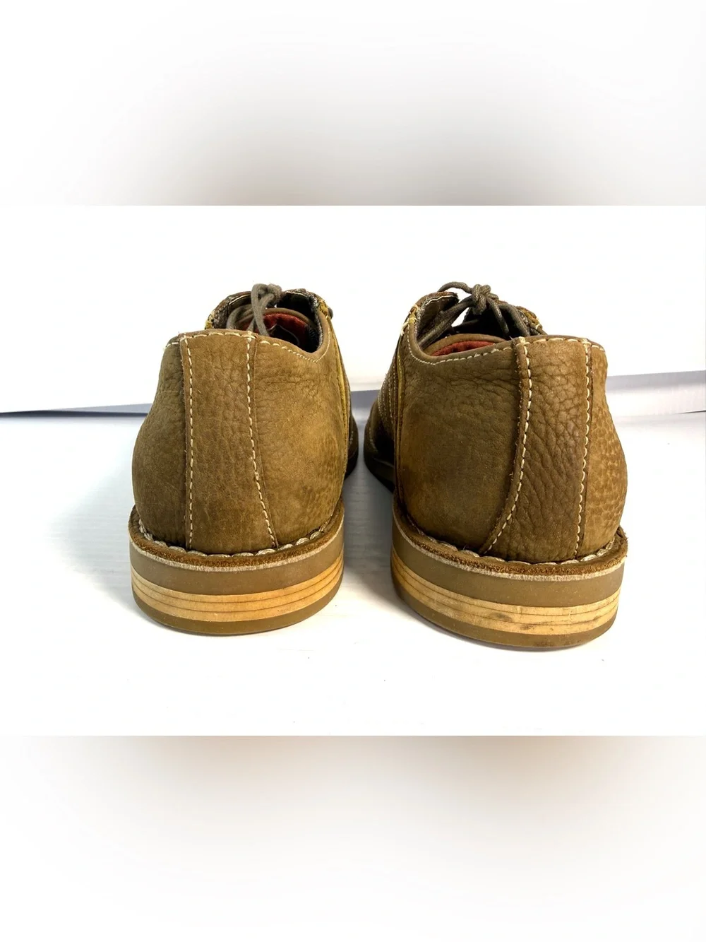 Original Penguin Tan  Suede Oxfords with Golden Trim